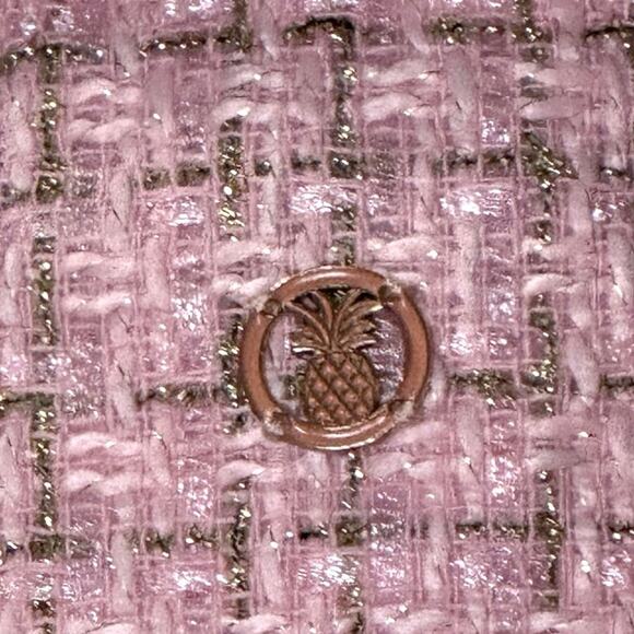 NWT Simply Southern pink tweed blazer with gold metallic weave. Women’s XXL - Picture 4 of 9
